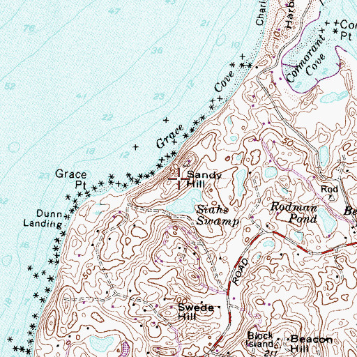 Topographic Map of Sandy Hill, RI