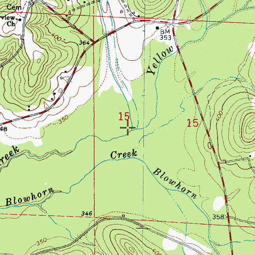 Topographic Map of Little Creek, AL