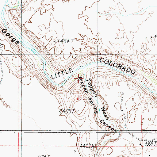 Topographic Map of Tappan Spring Canyon, AZ