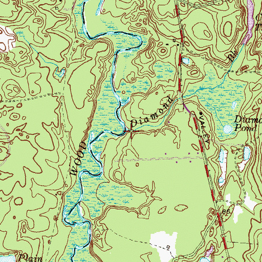 Topographic Map of Diamond Brook, RI