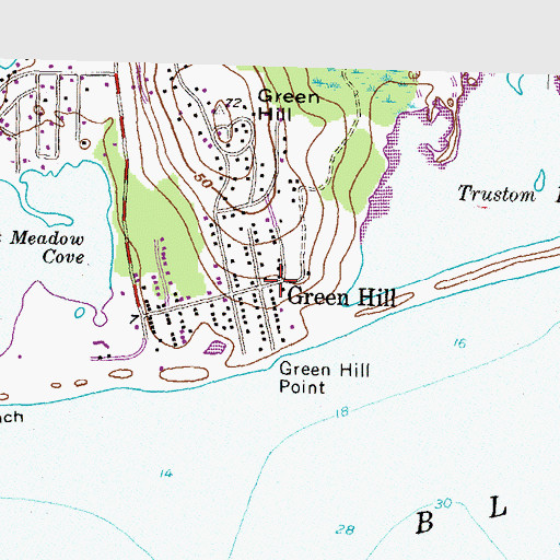 Topographic Map of Green Hill, RI