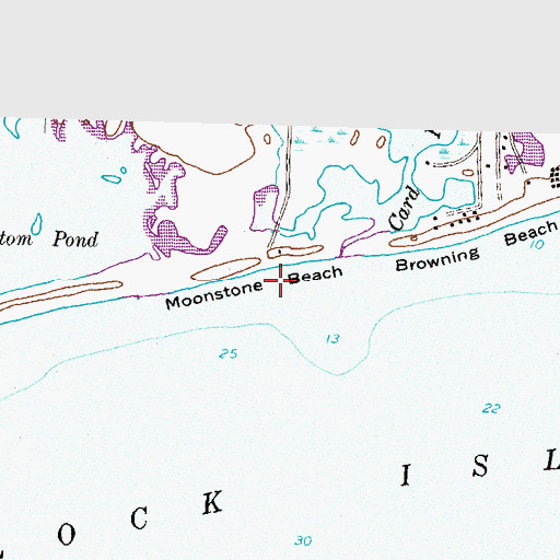 Topographic Map of Moonstone Beach, RI