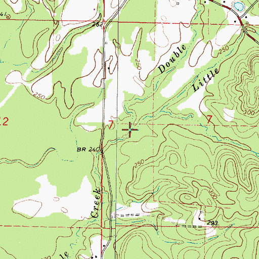Topographic Map of Little Double Creek, AL