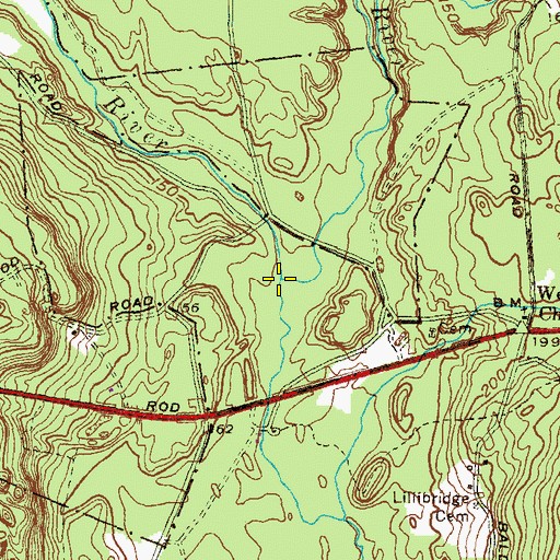 Topographic Map of Flat River, RI