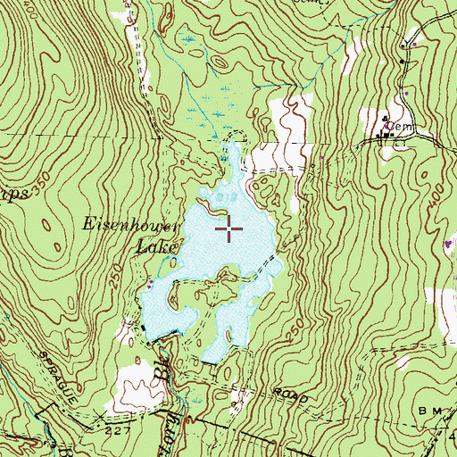 Topographic Map of Eisenhower Lake, RI