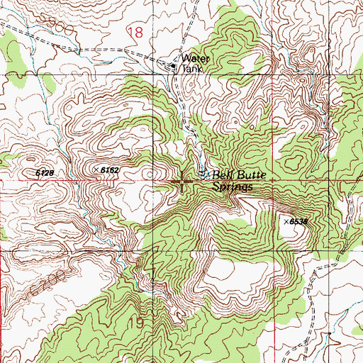 Topographic Map of Bell Butte Spring, AZ