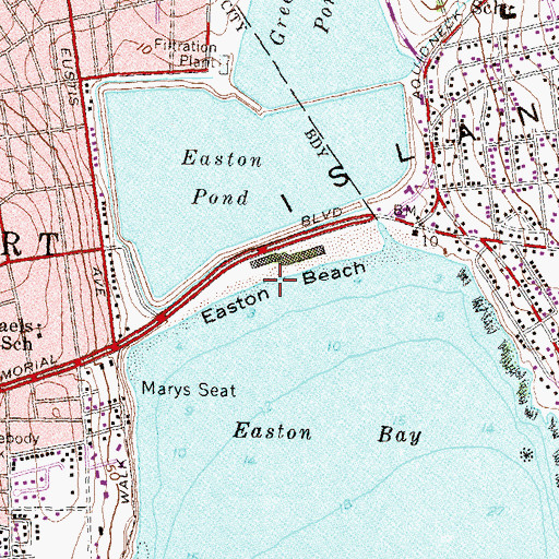 Topographic Map of Easton Beach, RI