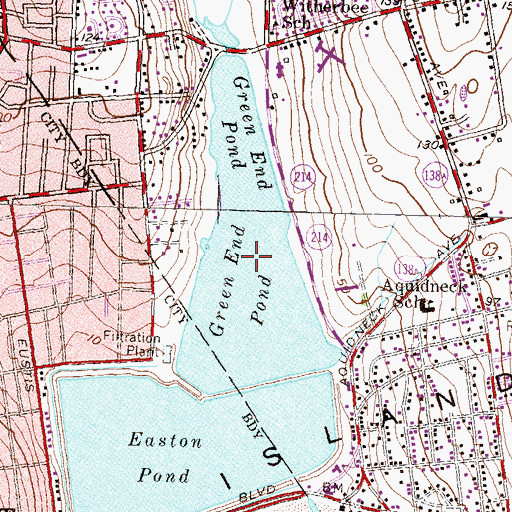 Topographic Map of Green End Pond, RI