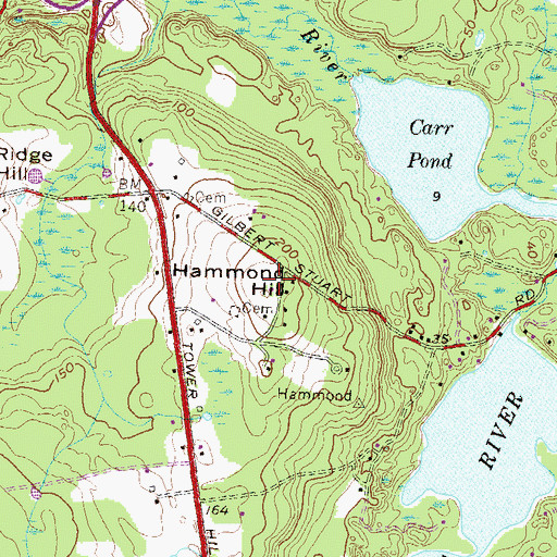 Topographic Map of Hammond Hill, RI