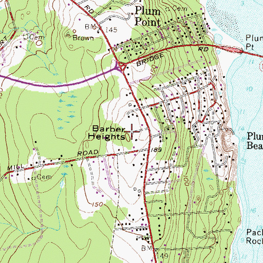 Topographic Map of Barber Heights, RI