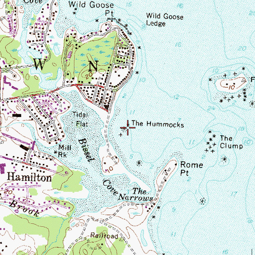 Topographic Map of The Hummocks, RI