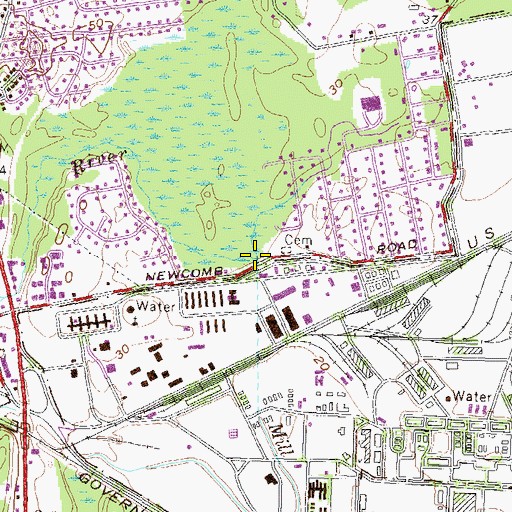 Topographic Map of Pine River, RI