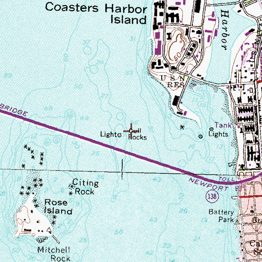 Topographic Map of Gull Rocks, RI