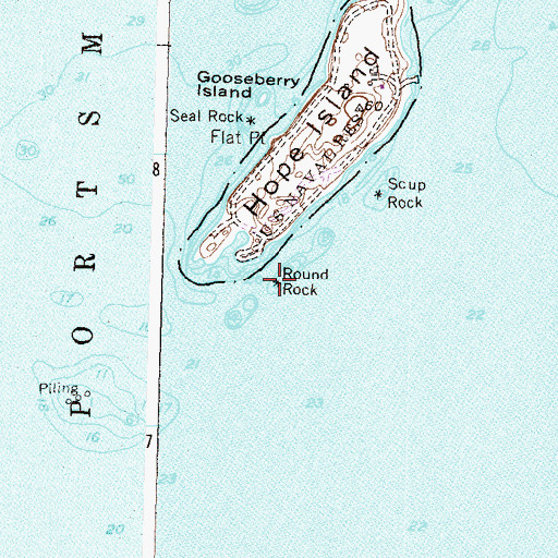 Topographic Map of Round Rock, RI