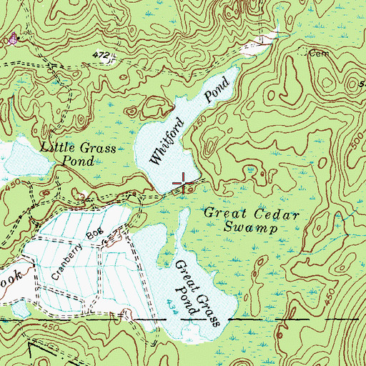 Topographic Map of Whitford Pond, RI