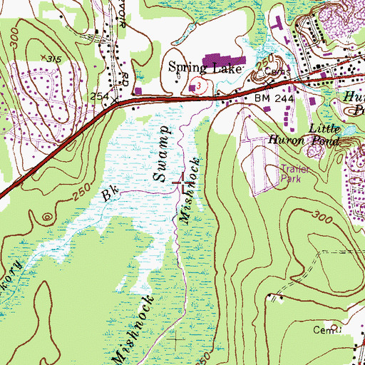 Topographic Map of Old Hickory Brook, RI