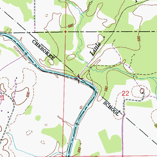 Topographic Map of Little Paint Creek, AL