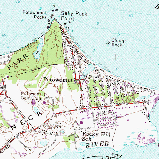 Topographic Map of Potowomut, RI