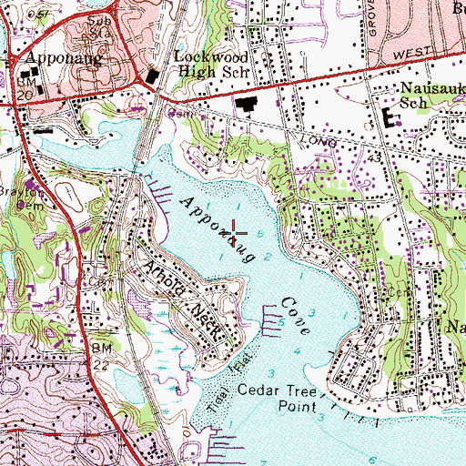Topographic Map of Apponaug Cove, RI