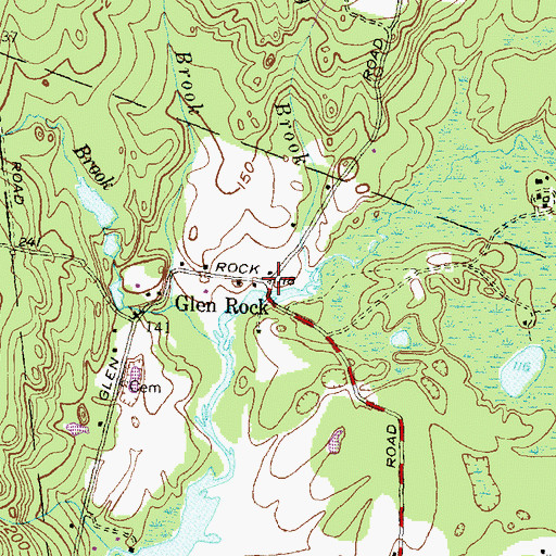 Topographic Map of Burlingame Brook, RI