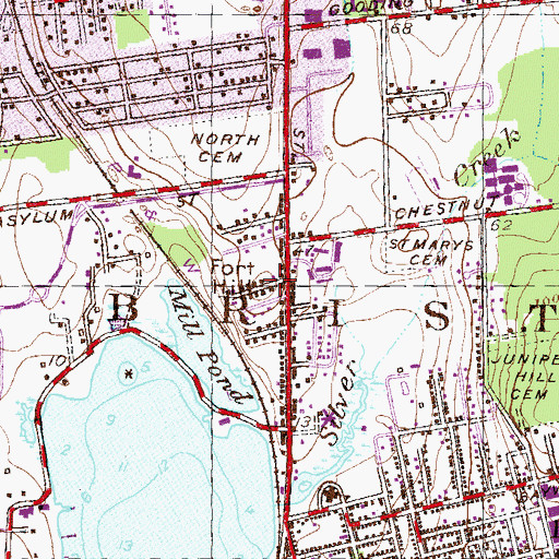 Topographic Map of Fort Hill, RI
