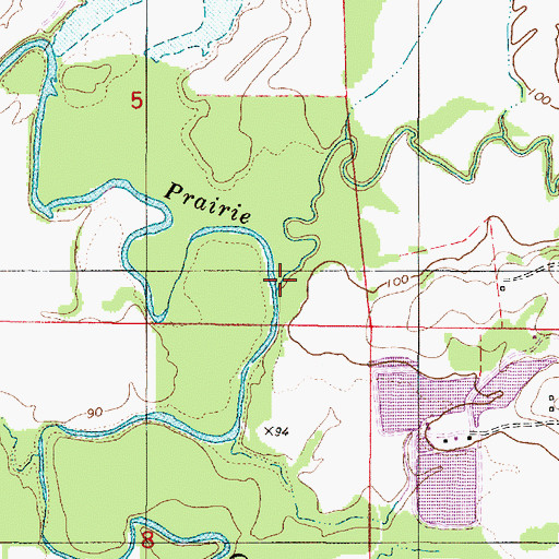 Topographic Map of Little Prairie Creek, AL