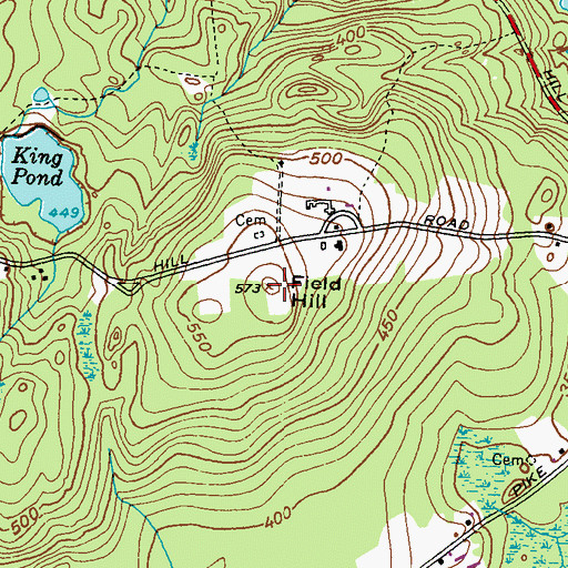 Topographic Map of Field Hill, RI