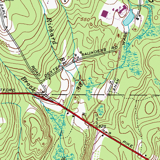 Topographic Map of Allan Richard Brook, RI