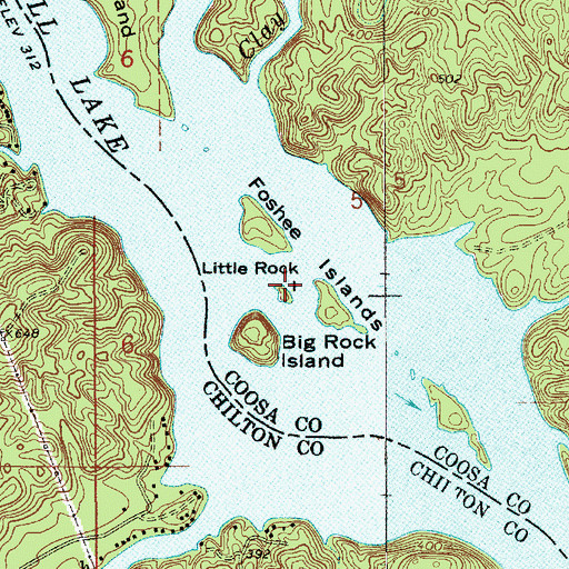 Topographic Map of Little Rock Island, AL