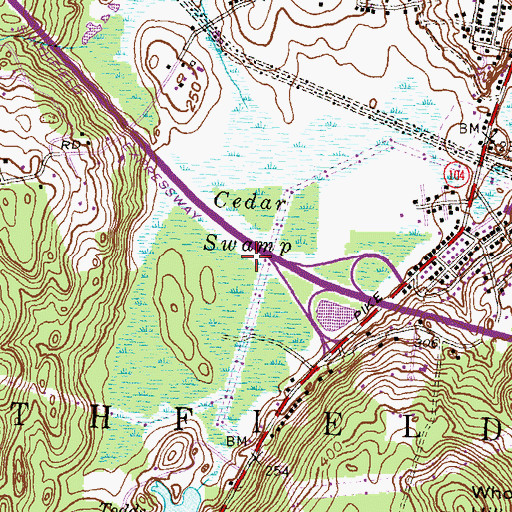 Topographic Map of Cedar Swamp, RI