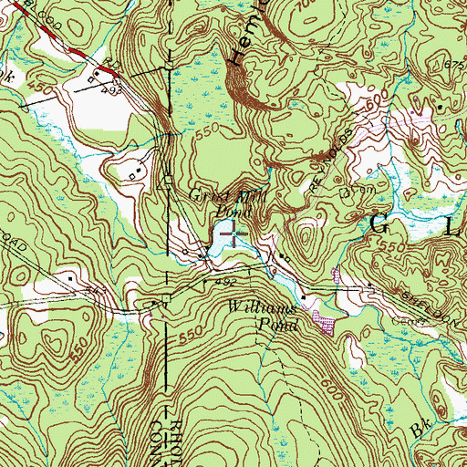 Topographic Map of Grist Mill Pond, RI