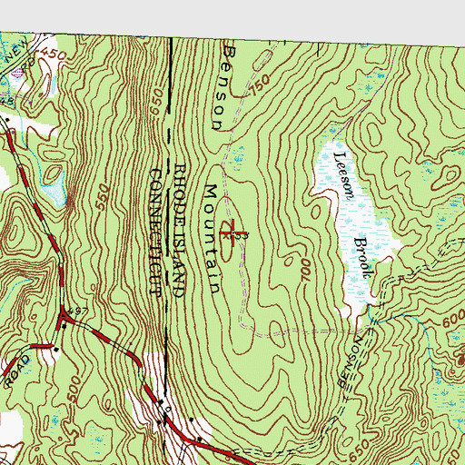 Topographic Map of Benson Mountain, RI