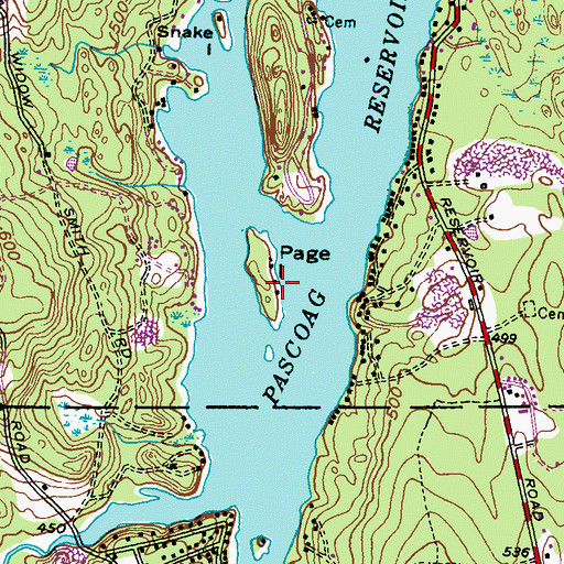 Topographic Map of Page Island, RI