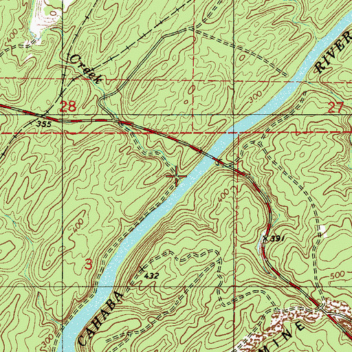 Topographic Map of Little Ugly Creek, AL