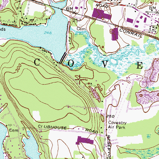 Topographic Map of Coventry Airpark (historical), RI