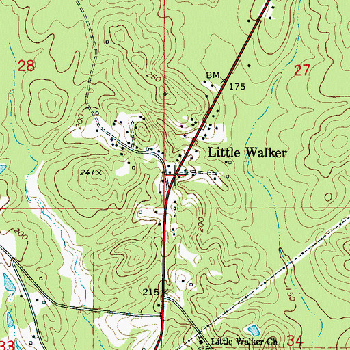 Topographic Map of Little Walker, AL
