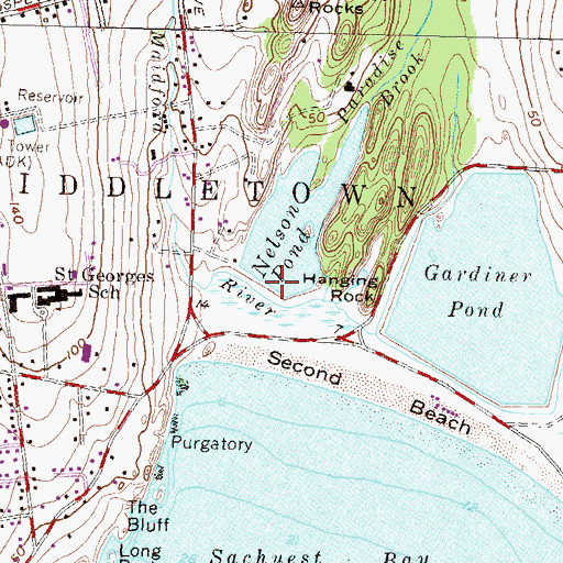 Topographic Map of Nelson Pond Dam, RI