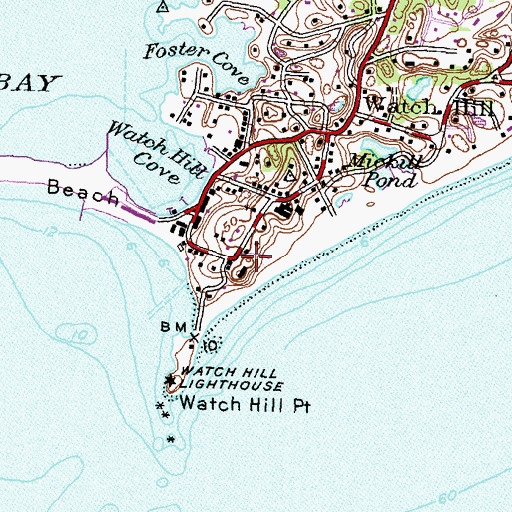Topographic Map of Bear Hill, RI