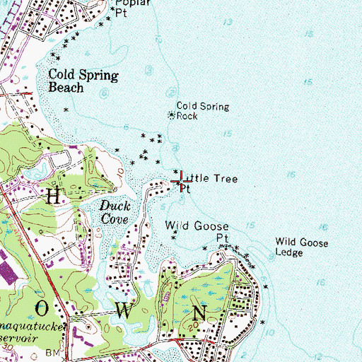Topographic Map of Little Tree Point, RI