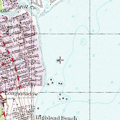 Topographic Map of Longmeadow Rock, RI