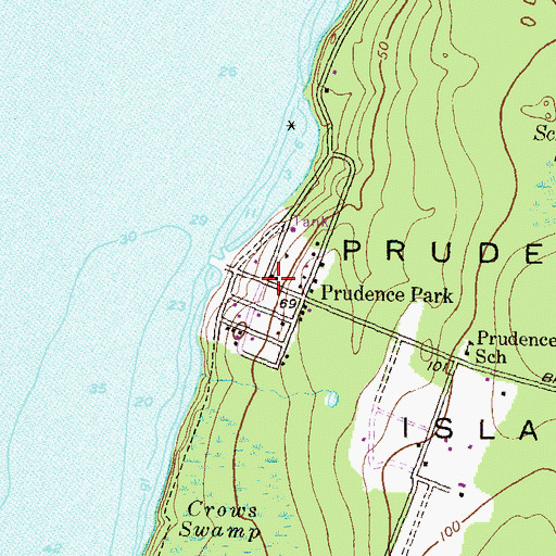 Topographic Map of South Point, RI