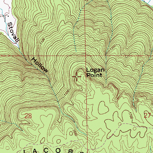 Topographic Map of Logan Point, AL