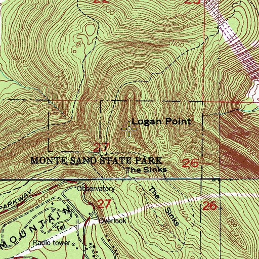 Topographic Map of Logan Point, AL