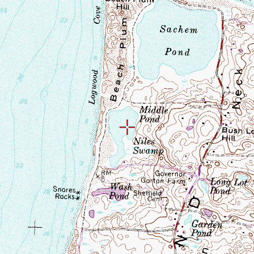 Topographic Map of Middle Pond, RI