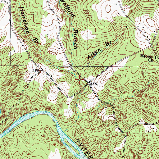 Topographic Map of Aiken Branch, SC