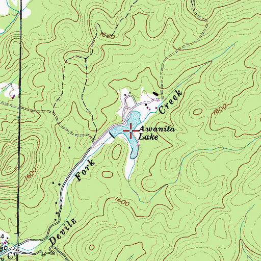 Topographic Map of Awanita Lake, SC