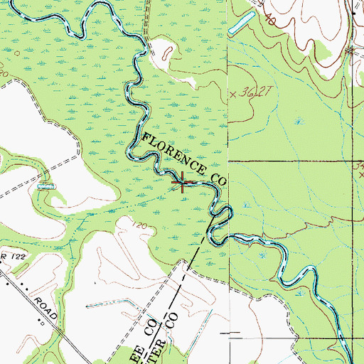 Topographic Map of Back Swamp, SC