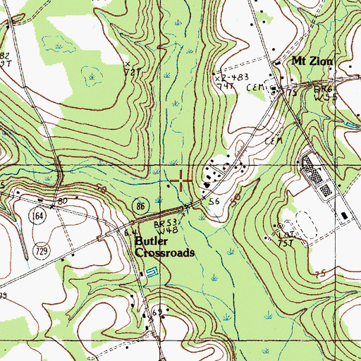Topographic Map of Bay Branch, SC
