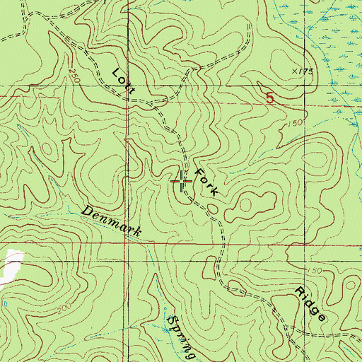 Topographic Map of Lott Fork Ridge, AL