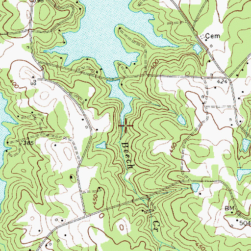 Topographic Map of Beech Creek, SC